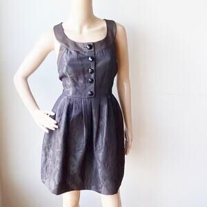 New BCBGeneration Brown Jacquard Embossed Metallic Sleeveless Mini Dress 10
